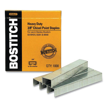 Bostitch® Heavy-duty Premium Staples, 0.38" Leg, 0.5" Crown, Carbon Steel, 1,000-box freeshipping - TVN Wholesale